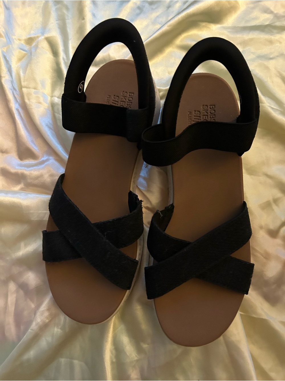 Skechers Bobs Slip Ins Black Women’s Sandals Size 9